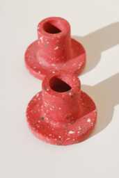 Terrazzo Candleholder Set Eco-Resin Taper Candle Holders, Handmade in Greece - thumbnail 1