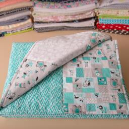 Teal Baby Quilt, Boy Quilt, Girl Baby Shower Gift, Nursery Bedding, New Baby, Teal & Gray, Neutral Gift - thumbnail 2