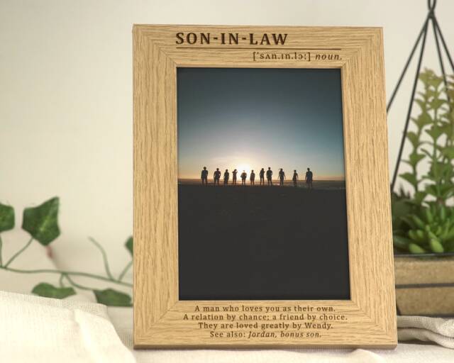 Son-In-Law Gift - Definition Of A Son in Law Engraved Personalised Photo Frame - image 1