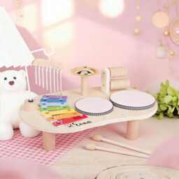 Custom Piano Drum Toy, Montessori Musical Instrument Set, Custom Name Music Toy, Rainbow Xylophone Gift, Christmas Gift, Toddler Playset - thumbnail 2