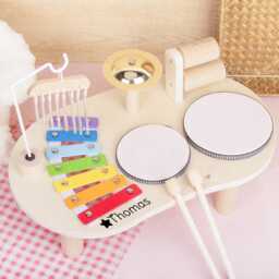 Custom Piano Drum Toy, Montessori Musical Instrument Set, Custom Name Music Toy, Rainbow Xylophone Gift, Christmas Gift, Toddler Playset - thumbnail 3