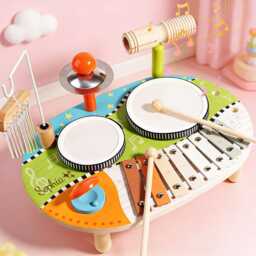 Custom Piano Drum Toy, Montessori Musical Instrument Set, Custom Name Music Toy, Rainbow Xylophone Gift, Christmas Gift, Toddler Playset - thumbnail 1