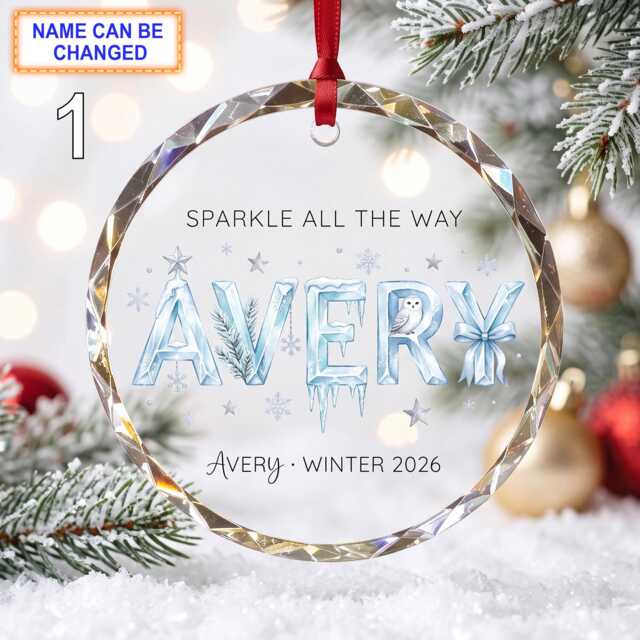 "Christmas Glass Ornament With ""Sparkle All The Way" - image 1