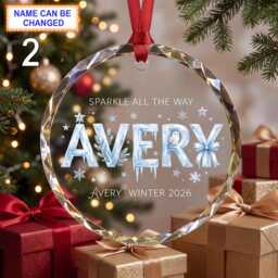 "Christmas Glass Ornament With ""Sparkle All The Way" - thumbnail 2