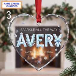"Christmas Glass Ornament With ""Sparkle All The Way" - thumbnail 3