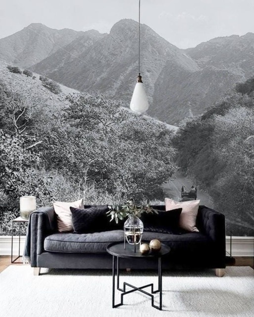 Gray Hills Removable Wallpaper, Repositionable, Peel & Stick, Self Adhesive, Wall Covering, Decor, Mural, Mural #94 - image 1