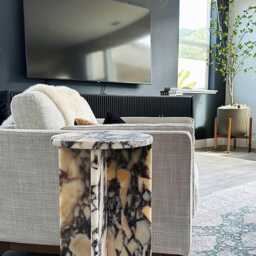 Calacatta Viola Marble Side Table End Free Tax Usa - thumbnail 3