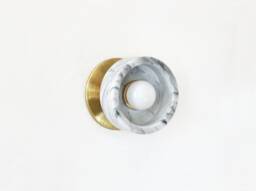 Minimalist Gray Marble & Brass Sconce Lamp Vanity Fixture Light Bathroom Kitchen Wall