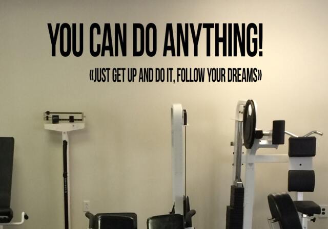 You Can Do Anything Gym Motivational Quote Vinyl Decal Fitness Wall Sticker Sport Home Interior Workout Graphics 19(Fgm - image 1