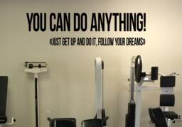 You Can Do Anything Gym Motivational Quote Vinyl Decal Fitness Wall Sticker Sport Home Interior Workout Graphics 19(Fgm - thumbnail 1