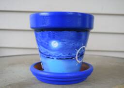 Blue Sailor Moon Decorative Decoupage Flower Pot & Saucer - thumbnail 1