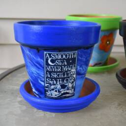 Blue Sailor Moon Decorative Decoupage Flower Pot & Saucer - thumbnail 3