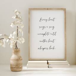 Every Heart Sings A Song - Quote Print Romantic Wall Art Birthday, Anniversary Or Wedding Gift Typography Poster Unframed - thumbnail 4