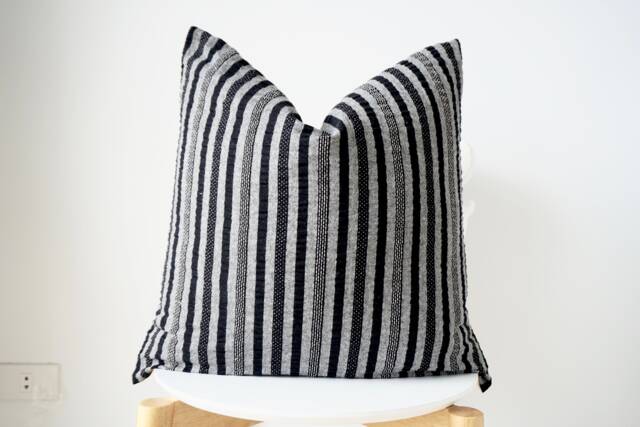 Black Striped Pillow Cover - image 1