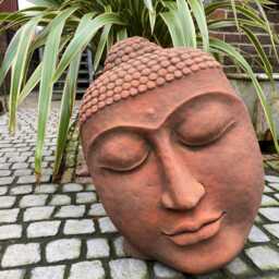 Buddha Head Statue Stone Garden Ornament - thumbnail 3