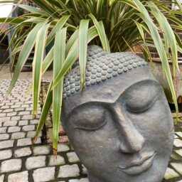 Buddha Head Statue Stone Garden Ornament - thumbnail 2