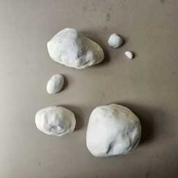Hand-Sculpted White Clay Stone Wall Art 3D Minimalist Sculptures With Keyhole Hanging Natural Organic Modern Home Decor - x6 Stones - thumbnail 2