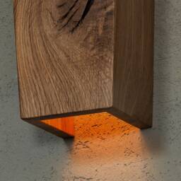 Handmade Rustic Oak Wood Wall Sconce, Modern Home Lighting - thumbnail 3