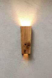 Handmade Rustic Oak Wood Wall Sconce, Modern Home Lighting