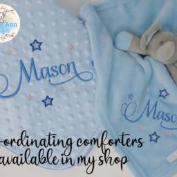 Embroidered Soft Bubble Baby Blanket With Name, Beautiful Script Font, New Baby Gift, Dimple Fleece Personalised Blue Pink White Christening - thumbnail 3
