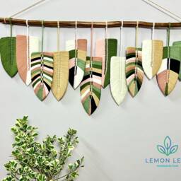 Large Boho Macrame Feather Wall Hanging Colorful Nursery Decor - thumbnail 2