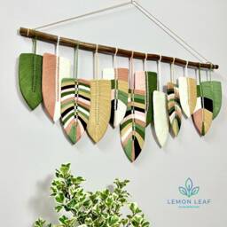 Large Boho Macrame Feather Wall Hanging Colorful Nursery Decor - thumbnail 4