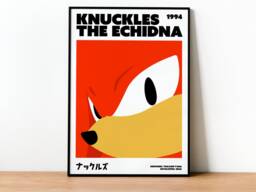 Knuckles The Echidna Info Poster Print - Gamer Wall Art - Unframed - thumbnail 1