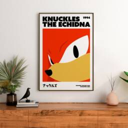 Knuckles The Echidna Info Poster Print - Gamer Wall Art - Unframed - thumbnail 3