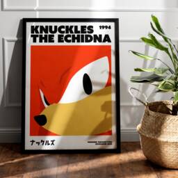 Knuckles The Echidna Info Poster Print - Gamer Wall Art - Unframed - thumbnail 2