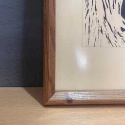 Handmade Linocut Print Wooden Frame, Wall Art Decor Table, Bohemian Style Decor, Vincent Van Gogh, Unique Piece, , Wallhanging Art - thumbnail 4