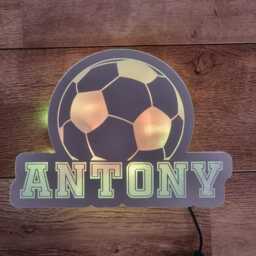 Football Rainbow Led Light Up Mirror Or Freestanding Bed Lamp Personalised - thumbnail 4