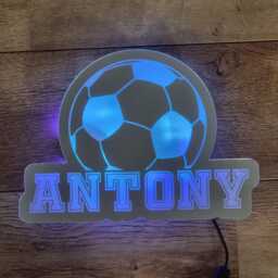 Football Rainbow Led Light Up Mirror Or Freestanding Bed Lamp Personalised - thumbnail 2
