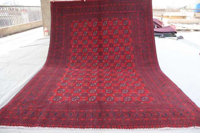 7x10 Vintage Rug, Afghan Bokhara Handmade Wool Oriental Large Area Turkmen Tribal Bedroom, Living Room Rug - image 1