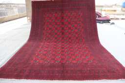 7x10 Vintage Rug, Afghan Bokhara Handmade Wool Oriental Large Area Turkmen Tribal Bedroom, Living Room Rug - thumbnail 1
