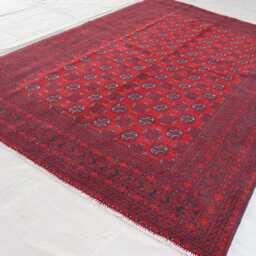 7x10 Vintage Rug, Afghan Bokhara Handmade Wool Oriental Large Area Turkmen Tribal Bedroom, Living Room Rug - thumbnail 2