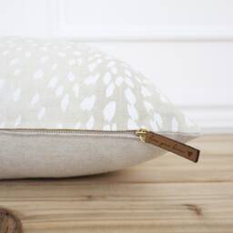 Antelope Pillow Cover Ecru Animal Print 20 X Designer Decorative Throw - Evelyn Ecru - thumbnail 2