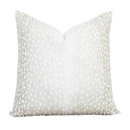 Antelope Pillow Cover Ecru Animal Print 20 X Designer Decorative Throw - Evelyn Ecru - thumbnail 3