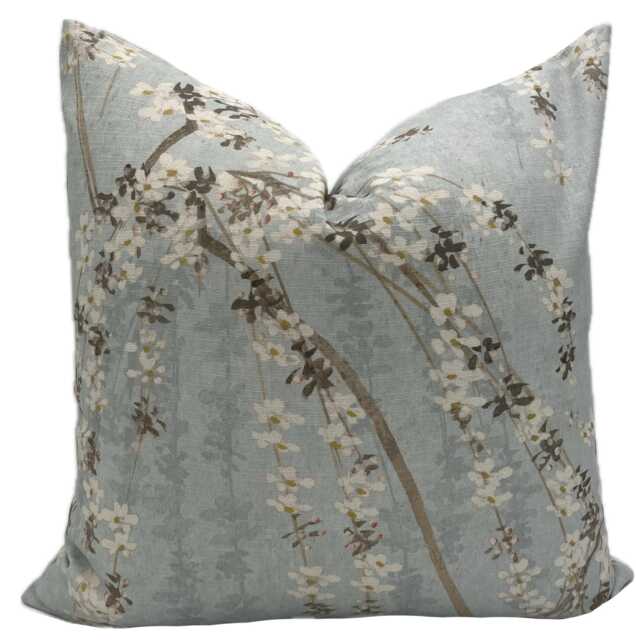 Thibaut Weeping Blossom Blue Cushion Cover Pillow Double Sided - image 1