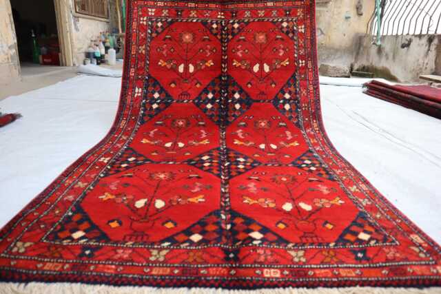 2'9x4'7 Ft Bokhara Afghan Red Rug, Turkmen Oriental Geometric Khal Mohammedi Bukhara Handmade Livingroom, D??cor Office Rug - image 1