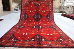 2'9x4'7 Ft Bokhara Afghan Red Rug, Turkmen Oriental Geometric Khal Mohammedi Bukhara Handmade Livingroom, D??cor Office Rug - thumbnail 1