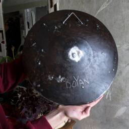 Industrial Metal Round Wall Sculpture, With Angels & Moon, Original Art By The Steel Style Tings - thumbnail 4