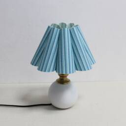Handmade Scallop Lake Blue Striped Lamp Ceramic Base-89#