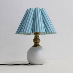 Handmade Scallop Lake Blue Striped Lamp Ceramic Base-89# - thumbnail 3