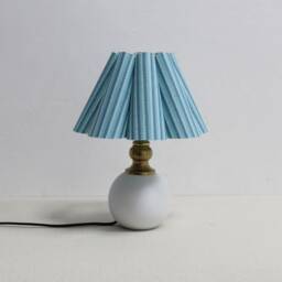 Handmade Scallop Lake Blue Striped Lamp Ceramic Base-89# - thumbnail 2