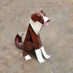 Border Collie Dog Handmade Copper Sculpture, Collectible Miniature Art Figurine - thumbnail 4
