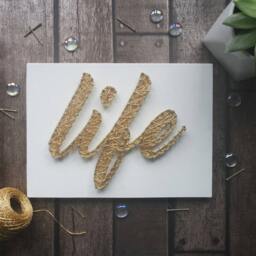 Life String Art Unique Handmade Housewarming Gift Idea Home Decor Wall Hanging Wooden Sign Decoration By Deeisfordaisy - thumbnail 2