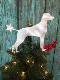 Vizsla Dog, With Star, Beautiful Silhouette in Metal, Can Be Made As Dog Christmas Tree Topper, Wall Hanging Or Yard Stake, Aluminum