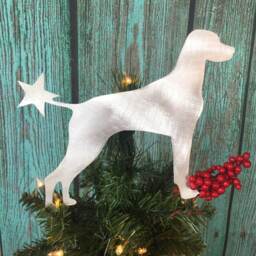 Vizsla Dog, With Star, Beautiful Silhouette in Metal, Can Be Made As Dog Christmas Tree Topper, Wall Hanging Or Yard Stake, Aluminum - thumbnail 2