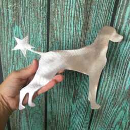 Vizsla Dog, With Star, Beautiful Silhouette in Metal, Can Be Made As Dog Christmas Tree Topper, Wall Hanging Or Yard Stake, Aluminum - thumbnail 3