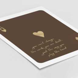 Ace Of Hearts Print Motivational Quote, Brown & Gold Wall Art - thumbnail 2